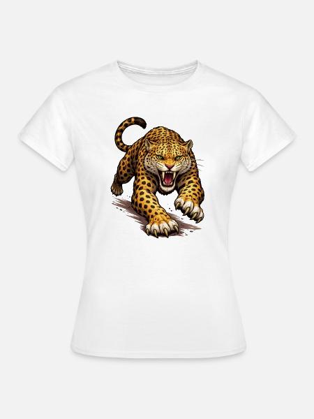 Leopard Animal Comic - Frauen T-Shirt - Weiß