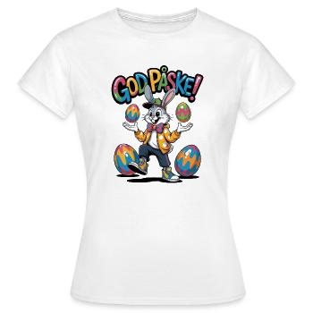 Lapin de Pâques dans un style coloré - T-shirt Femme - blanc - Devant - AI Model Female 172 dark (172cm)
