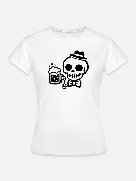 Skelett Bier - Frauen T-Shirt - Weiß