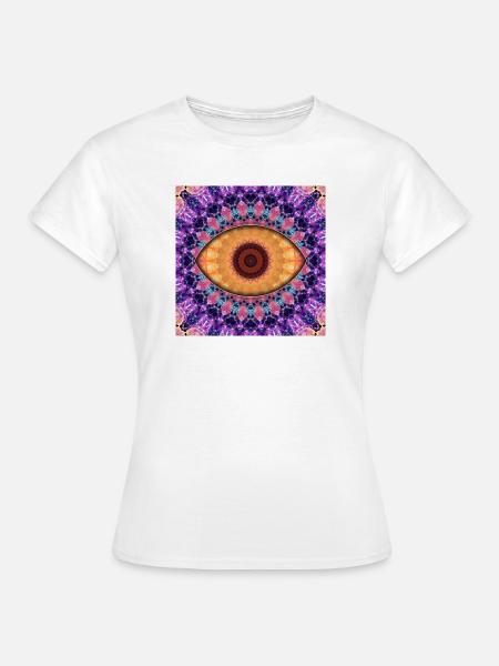 Kaleidoskopisches Augenmandala - Frauen T-Shirt - Weiß