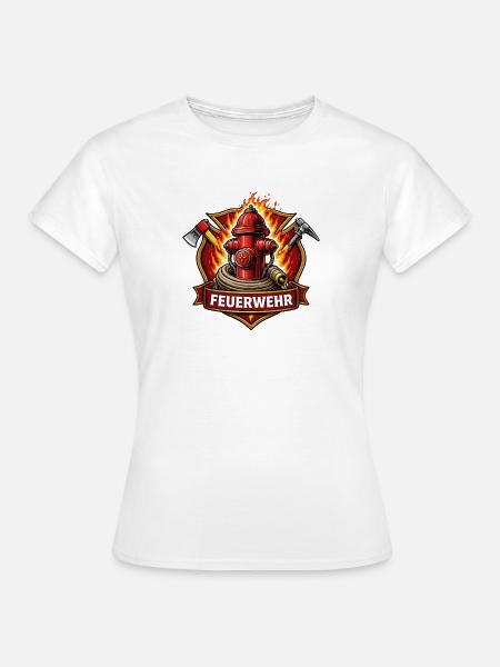 Feuerwehr Hydrant Emblem - Frauen T-Shirt - Weiß