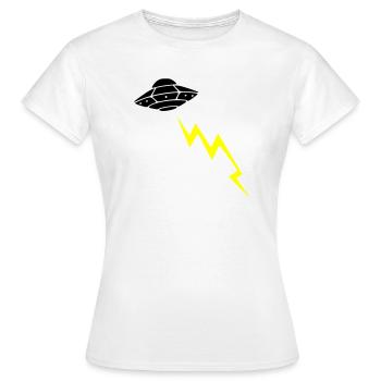 UFO Invasion Lightning Attack Alien Vector - Women's T-Shirt - white - Front - AI Model Female 172 dark (172cm)