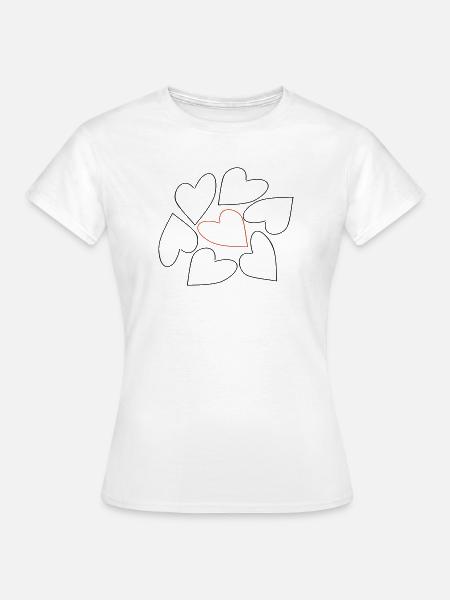 Herzen / Hearts - Frauen T-Shirt - Weiß