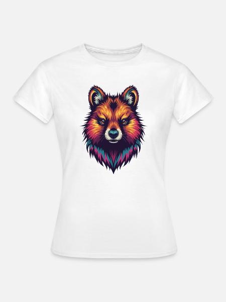 Farbiges Quokka Portrait - Frauen T-Shirt - Weiß