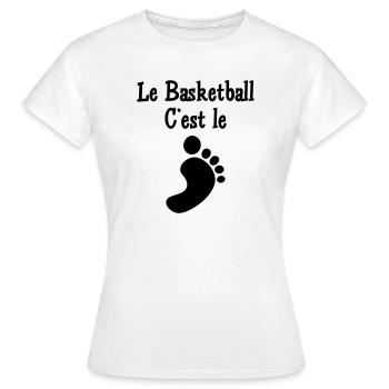 Basketball is the foot - Women's T-Shirt - white - Front - AI Model Female 172 dark (172cm)