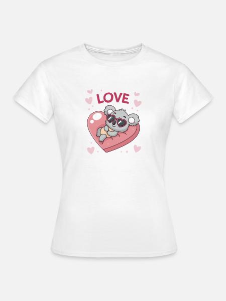 Koalaherz und süße Liebe - Frauen T-Shirt - Weiß
