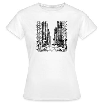 Modern street - Women's T-Shirt - white - Front - AI Model Female 172 dark (172cm)