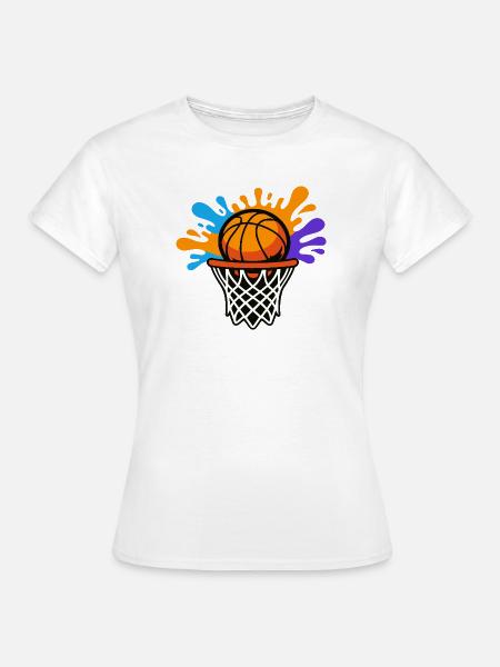 Basketball Splash Dunk Grafikdesign - Frauen T-Shirt - Weiß