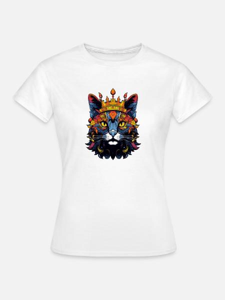 Königliche Katze Krone - Frauen T-Shirt - Weiß