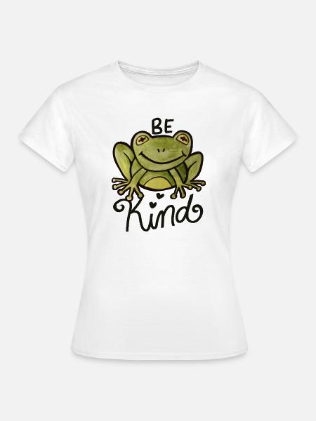 Be Kind Frosch-Aquarelldesign - Frauen T-Shirt - Weiß