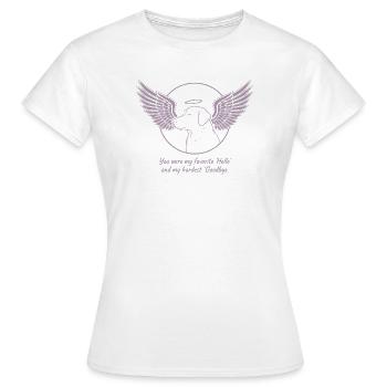 Labrador Angel in Dog Heaven Mourning Farewell - Women's T-Shirt - white - Front - AI Model Female 172 dark (172cm)