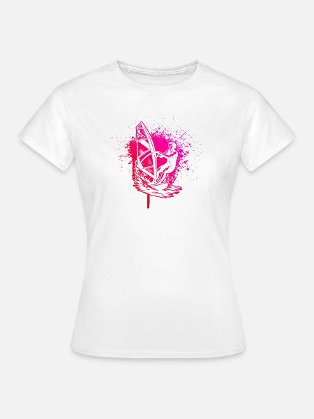 Kurz und klar Windsurfing - Frauen T-Shirt - Weiß
