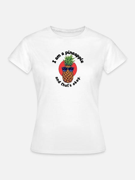Pineapple mit Sonnenbrille - Frauen T-Shirt - Weiß