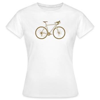 Copper Tone Bicycle Silhouette Road Bike - Women's T-Shirt - white - Front - AI Model Female 172 dark (172cm)