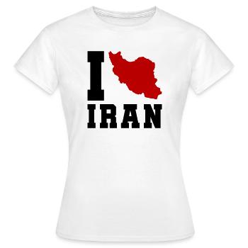 J’aime l’Iran - T-shirt Femme - blanc - Devant - AI Model Female 172 dark (172cm)