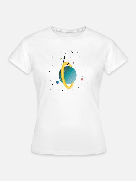 Planet am Haken (2/3) - Frauen T-Shirt - Weiß
