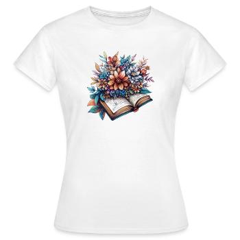 Blütenlese aus dem Buch - Frauen T-Shirt - Weiß - Vorne - AI Model Female 172 dark (172cm)