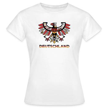 German Eagle Flag Motif - Women's T-Shirt - white - Front - AI Model Female 172 dark (172cm)