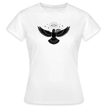 Taube Heilig - Frauen T-Shirt - Weiß - Vorne - AI Model Female 172 dark (172cm)