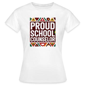 Stolzer Schulberater | Geometrisches Muster - Frauen T-Shirt - Weiß - Vorne - AI Model Female 172 dark (172cm)