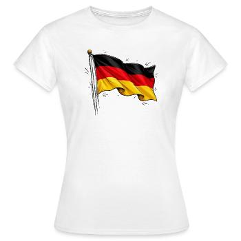 Deutsche Flagge  - Frauen T-Shirt - Weiß - Vorne - AI Model Female 172 dark (172cm)