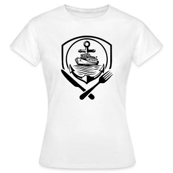 Logo batelier pour restaurant - T-shirt Femme - blanc - Devant - AI Model Female 172 dark (172cm)