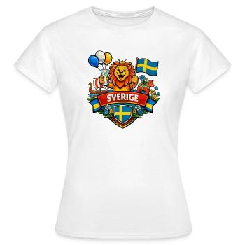 Schwedens fröhliches Logo - Frauen T-Shirt - Weiß - Vorne - AI Model Female 172 dark (172cm)