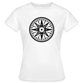 Kompass / Compass – Windrose, Schiffskompass - Frauen T-Shirt - Weiß - Vorne - AI Model Female 172 dark (172cm)