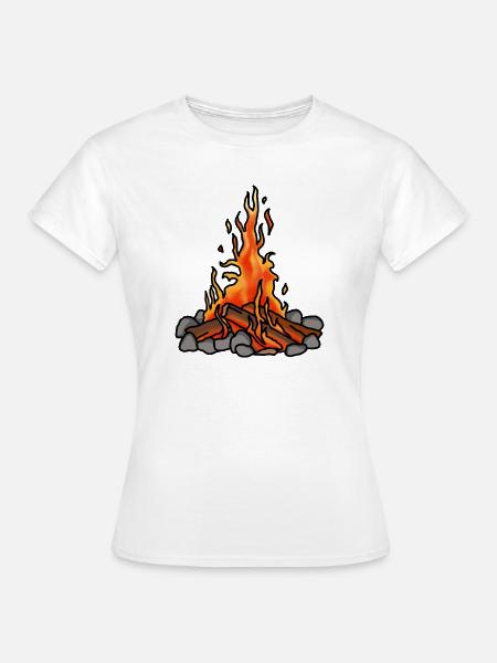 Lagerfeuer - Frauen T-Shirt - Weiß