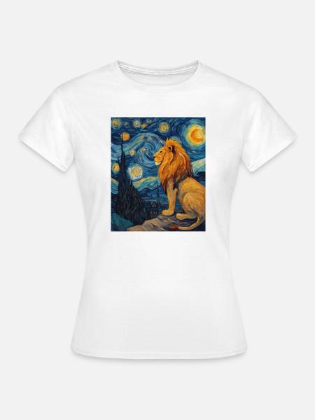 Löwe Van Gogh - Frauen T-Shirt - Weiß