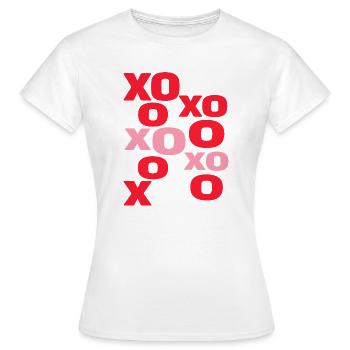 XO Liebesbriefe süße Valentinstag-Typografie - Frauen T-Shirt - Weiß - Vorne - AI Model Female 172 dark (172cm)