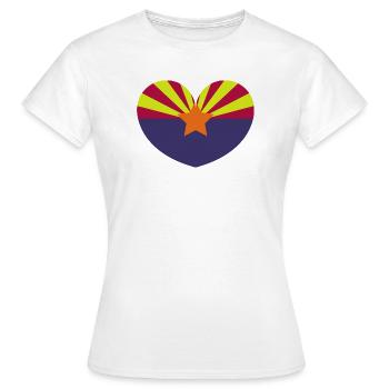 Arizona-Herzflagge - Frauen T-Shirt - Weiß - Vorne - AI Model Female 172 dark (172cm)