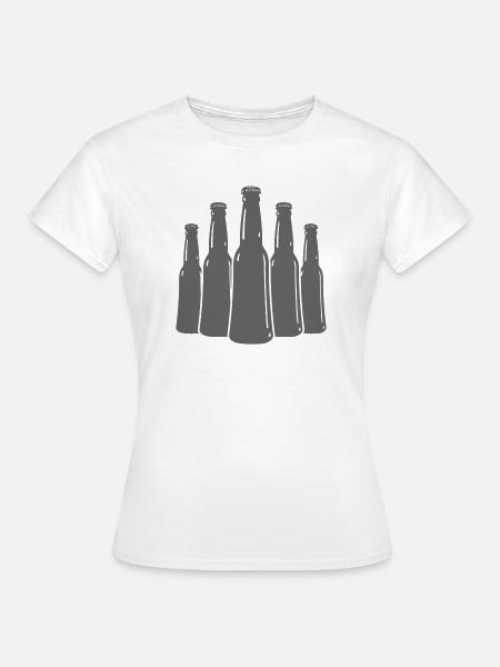 Bierflaschen Silhouetten Reihe - Frauen T-Shirt - Weiß