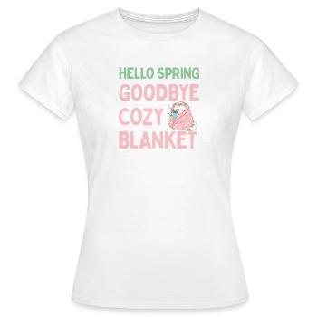 Bonjour printemps, adieu couverture chaude - T-shirt Femme - blanc - Devant - AI Model Female 172 dark (172cm)