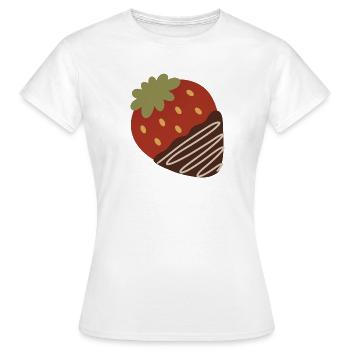 Strawberry Dipped in Chocolate - Women's T-Shirt - white - Front - AI Model Female 172 dark (172cm)