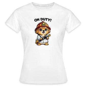 Fire Brigade Dog Logo - Women's T-Shirt - white - Front - AI Model Female 172 dark (172cm)