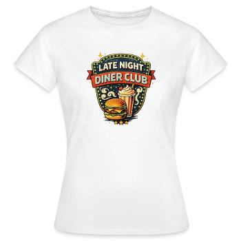 Late Night Diner Club Retro Motif - Women's T-Shirt - white - Front - AI Model Female 172 dark (172cm)