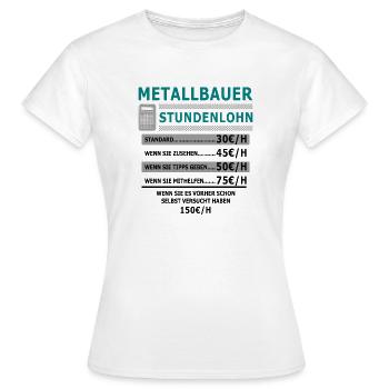 Soudeurs Métallurgistes Salaires horaires Soudage - T-shirt Femme - blanc - Devant - AI Model Female 172 dark (172cm)