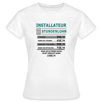 Salaire horaire de plombier - T-shirt Femme - blanc - Devant - AI Model Female 172 dark (172cm)