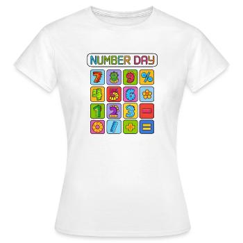 Grille de nombres kaléidoscopique - T-shirt Femme - blanc - Devant - AI Model Female 172 dark (172cm)