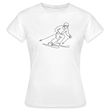 Illustration de skieur - T-shirt Femme - blanc - Devant - AI Model Female 172 dark (172cm)
