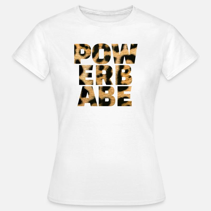Power Babe Leopard Statement - Women's T-Shirt - white