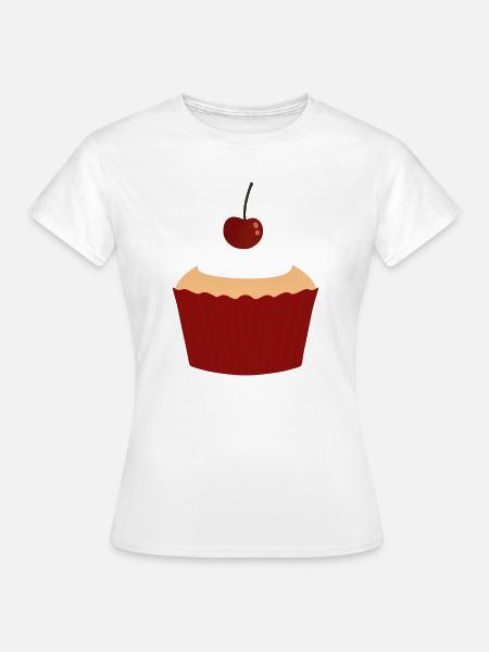 Kirschcreme-Cupcake-Zauber - Frauen T-Shirt - Weiß