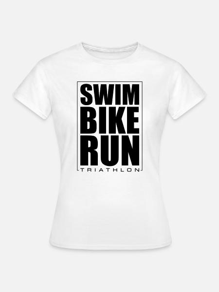 Triathlon Schwimmen Laufen Radfahren - Frauen T-Shirt - Weiß
