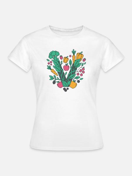 Frisches Garten-Gemüse Motiv - Frauen T-Shirt - Weiß