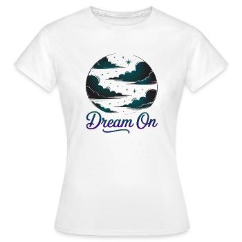Rêve sur des nuages du ciel nocturne - T-shirt Femme - blanc - Devant - AI Model Female 172 dark (172cm)