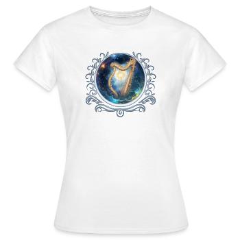 Sky Harp im Stellaren Strudel - Frauen T-Shirt - Weiß - Vorne - AI Model Female 172 dark (172cm)