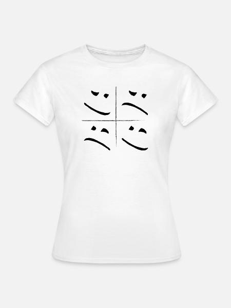 split face sad good - Frauen T-Shirt - Weiß