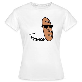 France Baguette - Frauen T-Shirt - Weiß - Vorne - AI Model Female 172 dark (172cm)