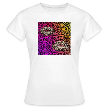 Lèvres de léopard sur dégradé néon - T-shirt Femme - blanc - Devant - AI Model Female 172 dark (172cm)